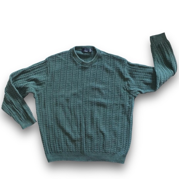 v i n t a g e :: Slouchy Handframed Waffle Knit Grandpa Sweater - Picture 6 of 10